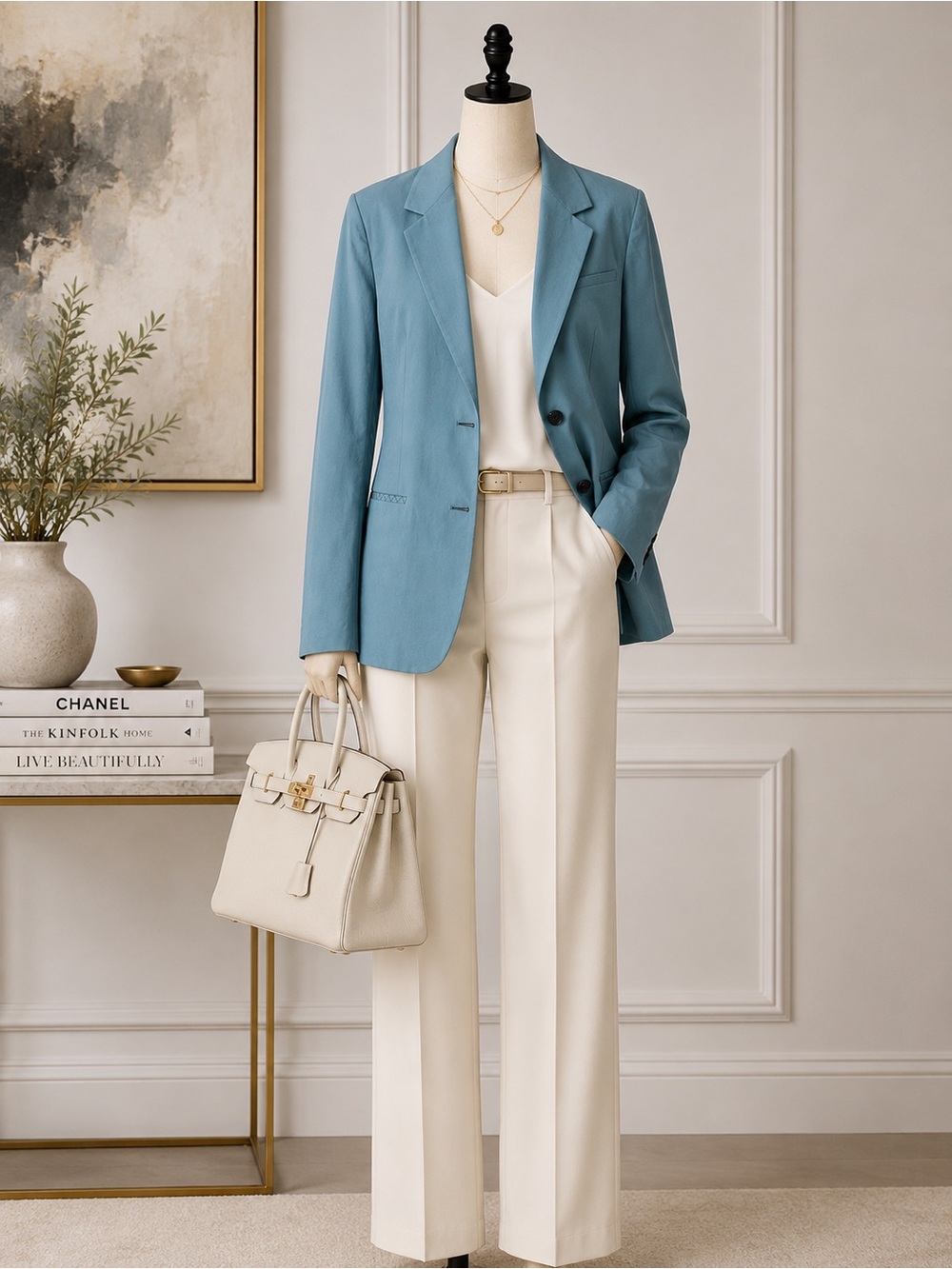 Bottega Veneta Women’s Stretch Nylon Canvas Blazer Jacket Storm Blue SZ 34 NWT